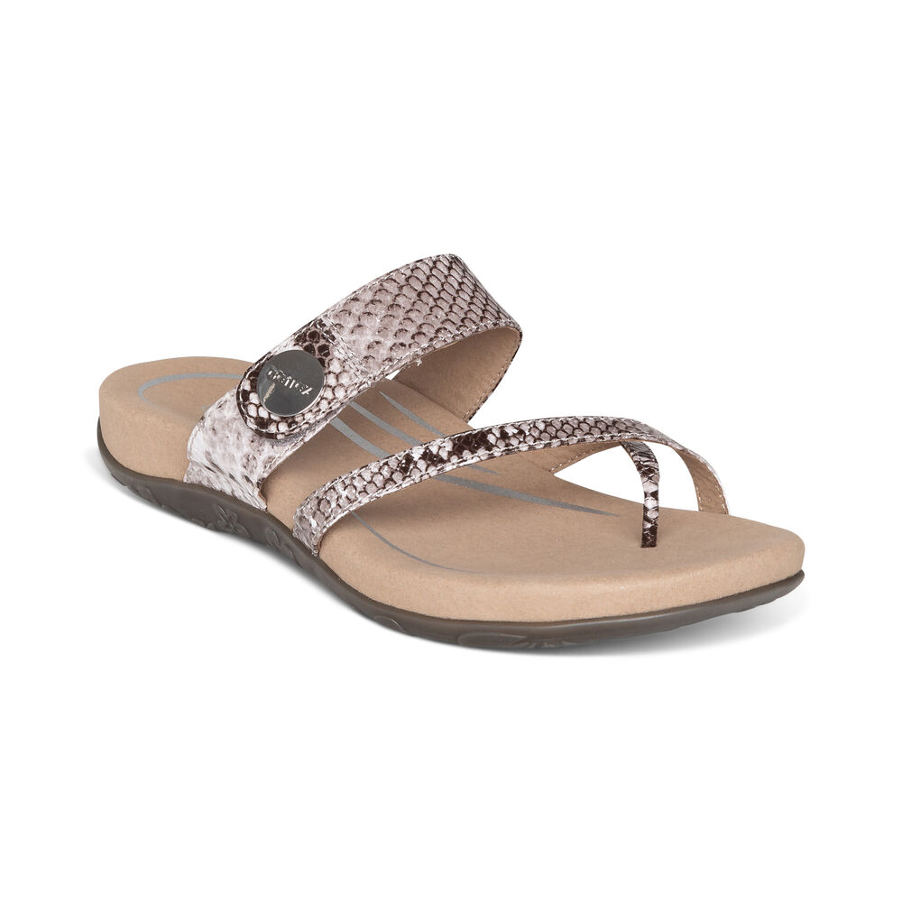 Aetrex Women's Izzy Adjustable Sandals - Snake | USA 3C588GG